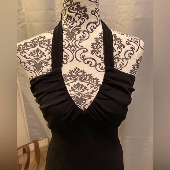 ESPRIT Lined Black Chifon Halter Dress 8 (Small) - Picture 4 of 15